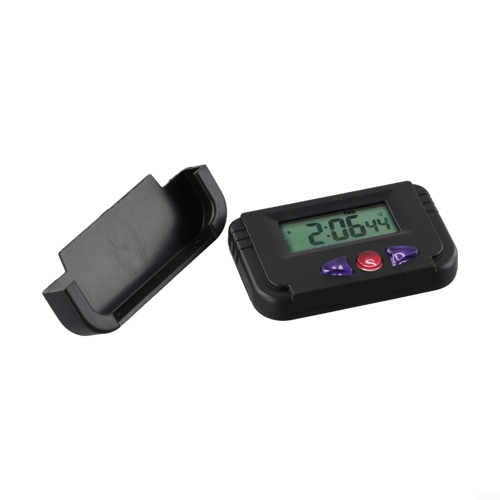 Adjustable Car Dashboard & Desk Digital Alarm Clock with LCD Screen - Perfect for Travel, Office, and Bedroom Use