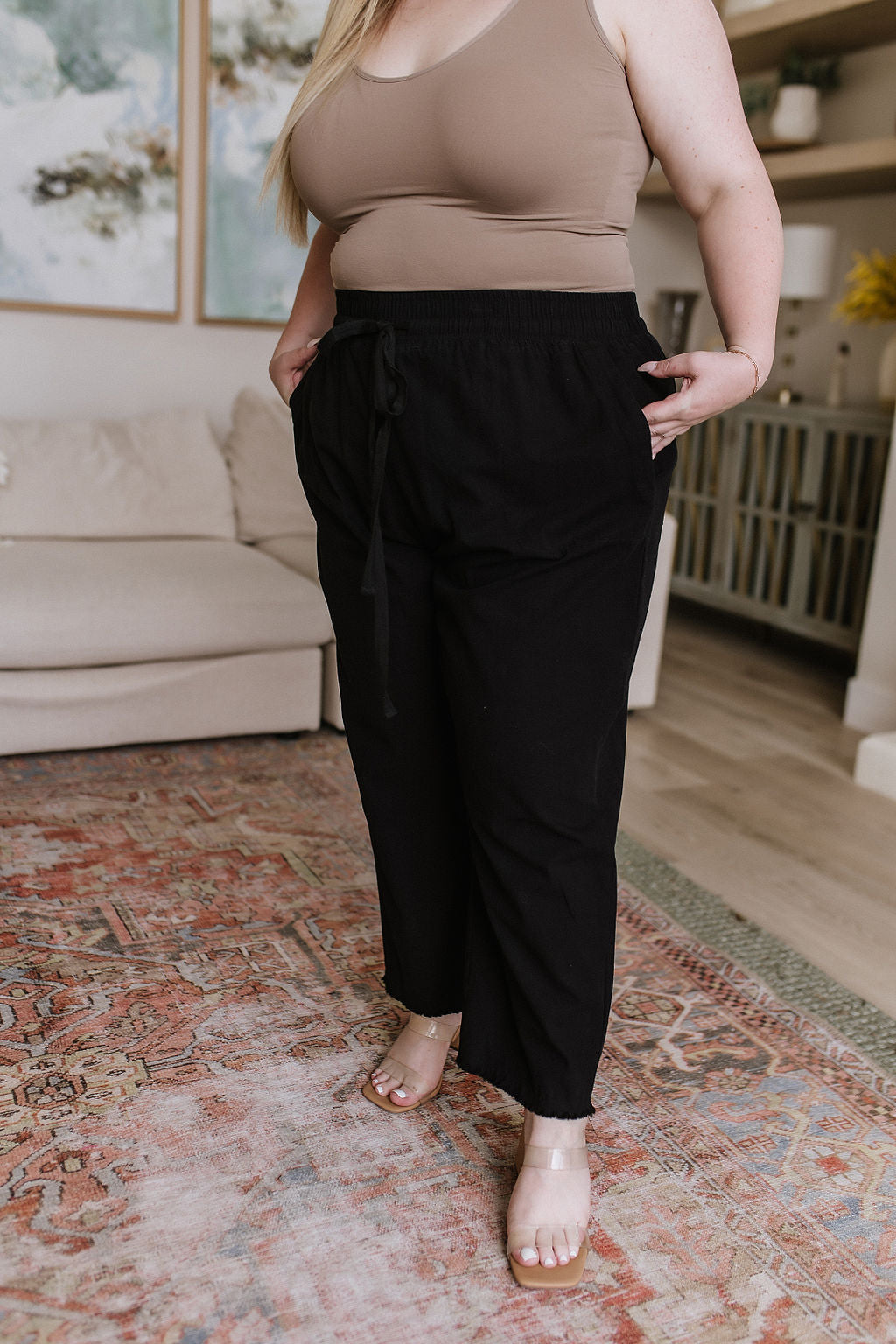 Love Me Dearly High Waisted Black Pants for Women - Slimming Stretchy Tummy Control Work Pants for Office, Travel & Casual Wear