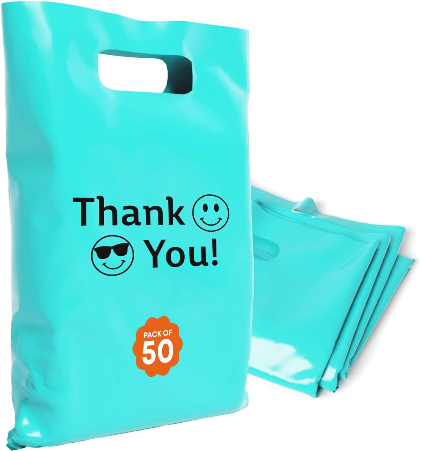 12x15 Plastic Bags with Handles - Small Business Merchandise Bags, Die-Cut Retail Shopping & Boutique Bags for Vendor Events, Tradeshow Supplies - Perfect for Retail Stores, Gift Packaging & Trade Show Displays