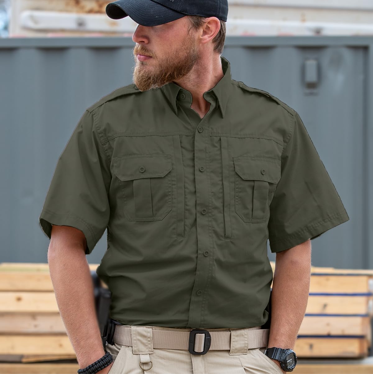 Propper Men's Tactical Short Sleeve Shirt - Military & Outdoor Performance Shirt for Hiking, Camping & Airsoft Activities
