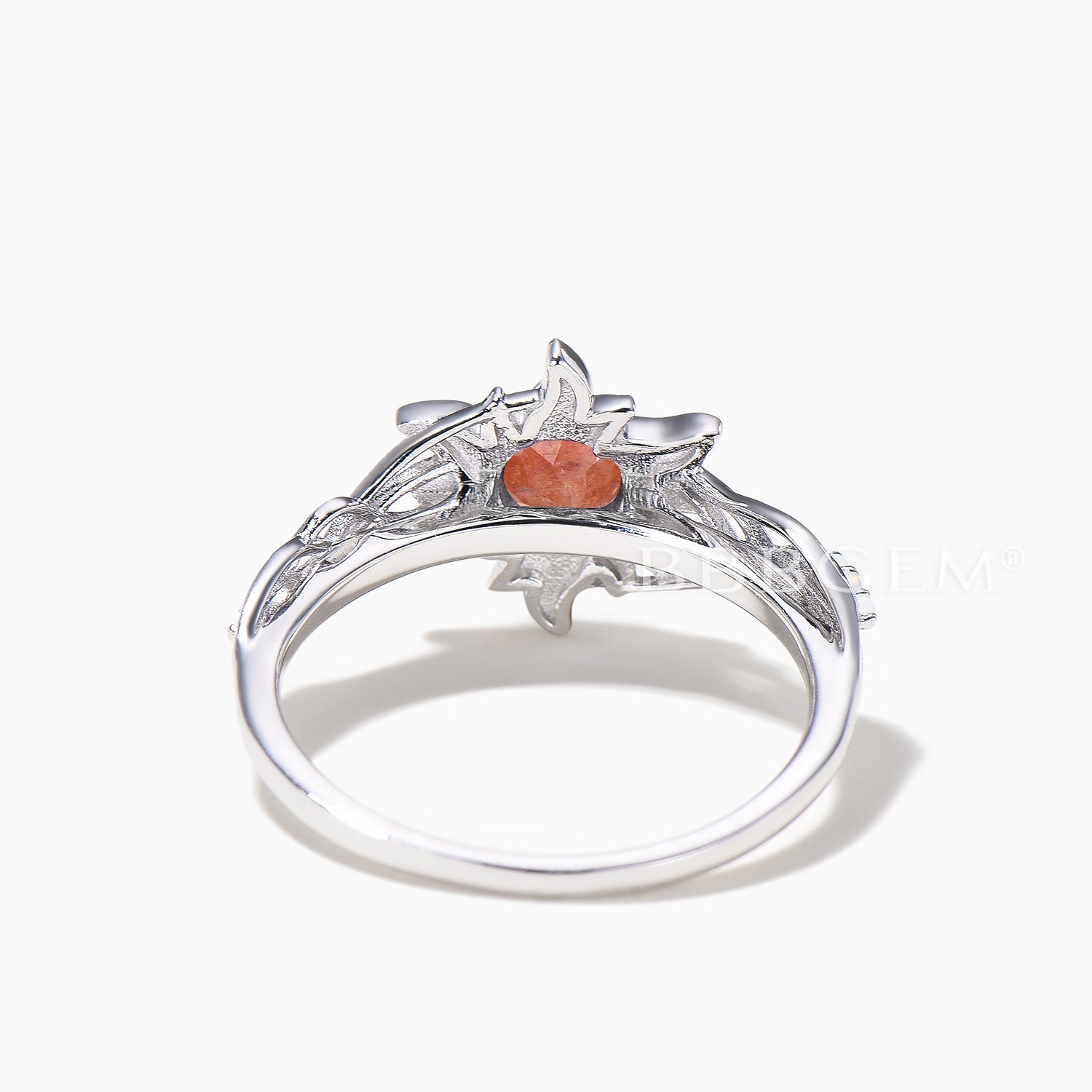 Natural Sunstone Engagement Ring - Round Cut Opal Sun Bezel Setting Ring for Women, Wedding, Proposal & Anniversary Gift