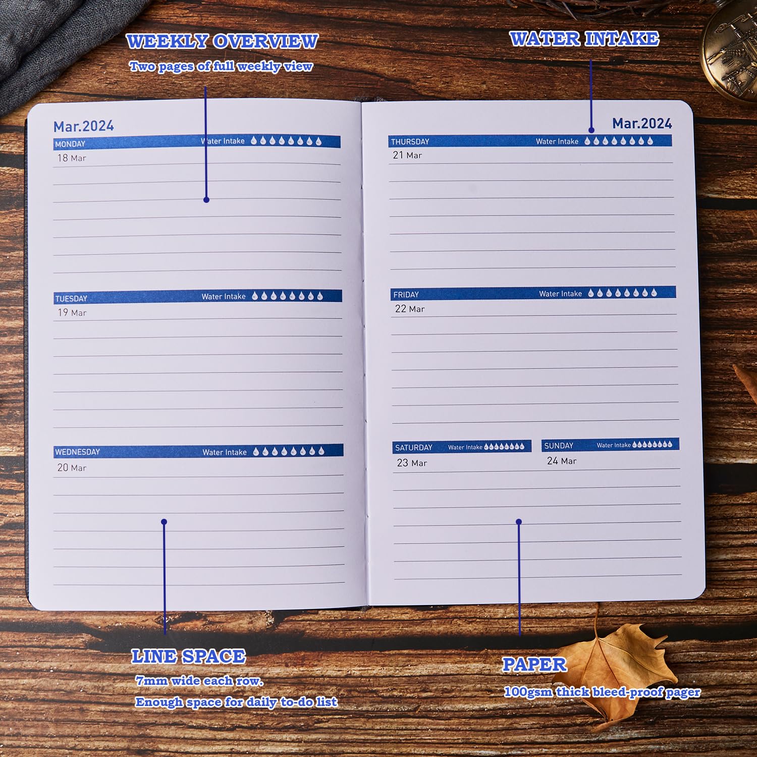 2025-2026 A5 Weekly Planner - 18 Month Diary with Monthly Tabs & 100GSM Paper (Jan 2025-Jun 2026, Black) | Perfect for Work, School & Personal Organization