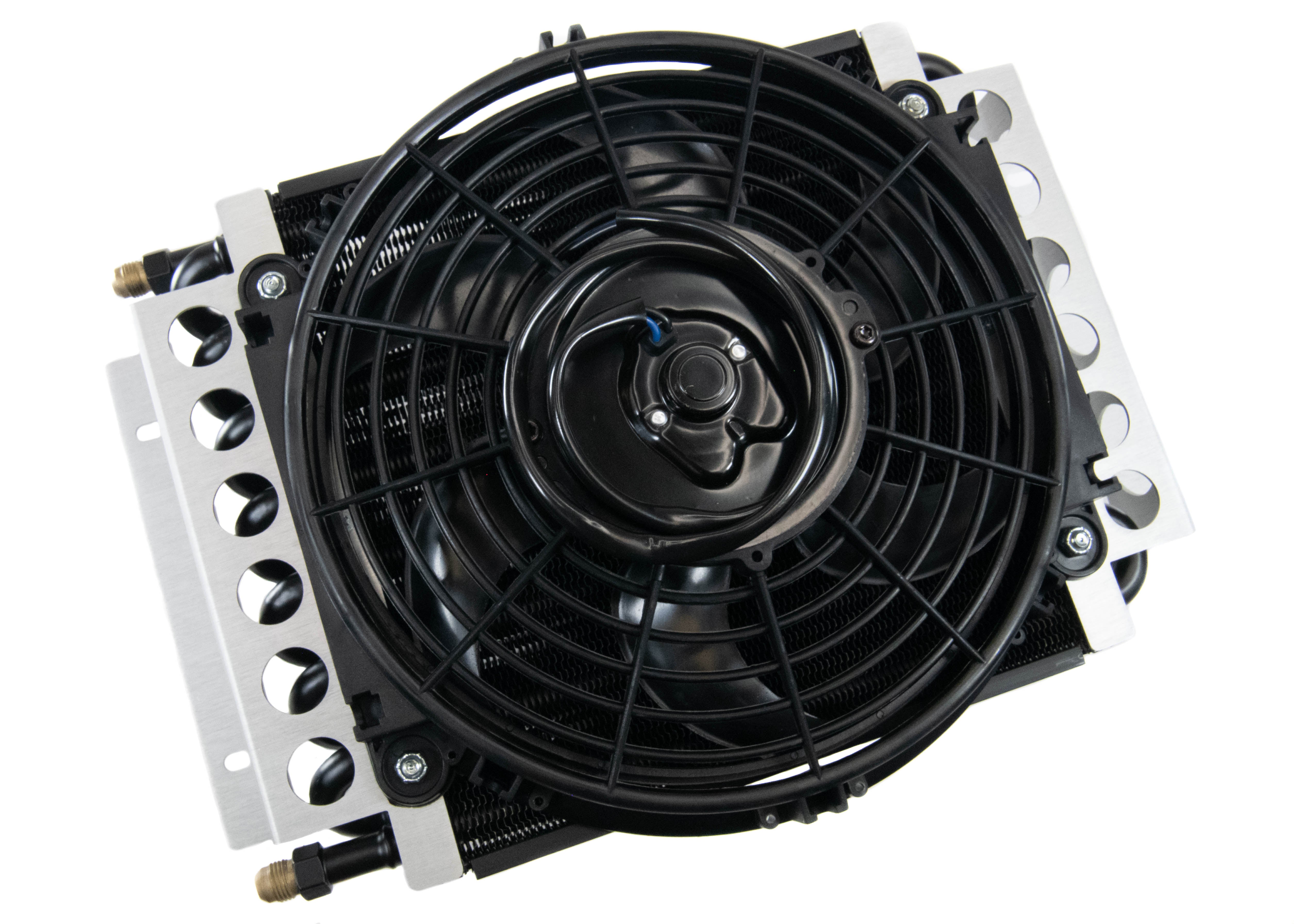 Derale 4L80E Transmission Cooler Kit with Fan & Fragola 20ft Line - High-Performance Cooling Solution for Trucks, RVs & Performance Vehicles - Perfect for Towing, Off-Roading & Heavy-Duty Applications