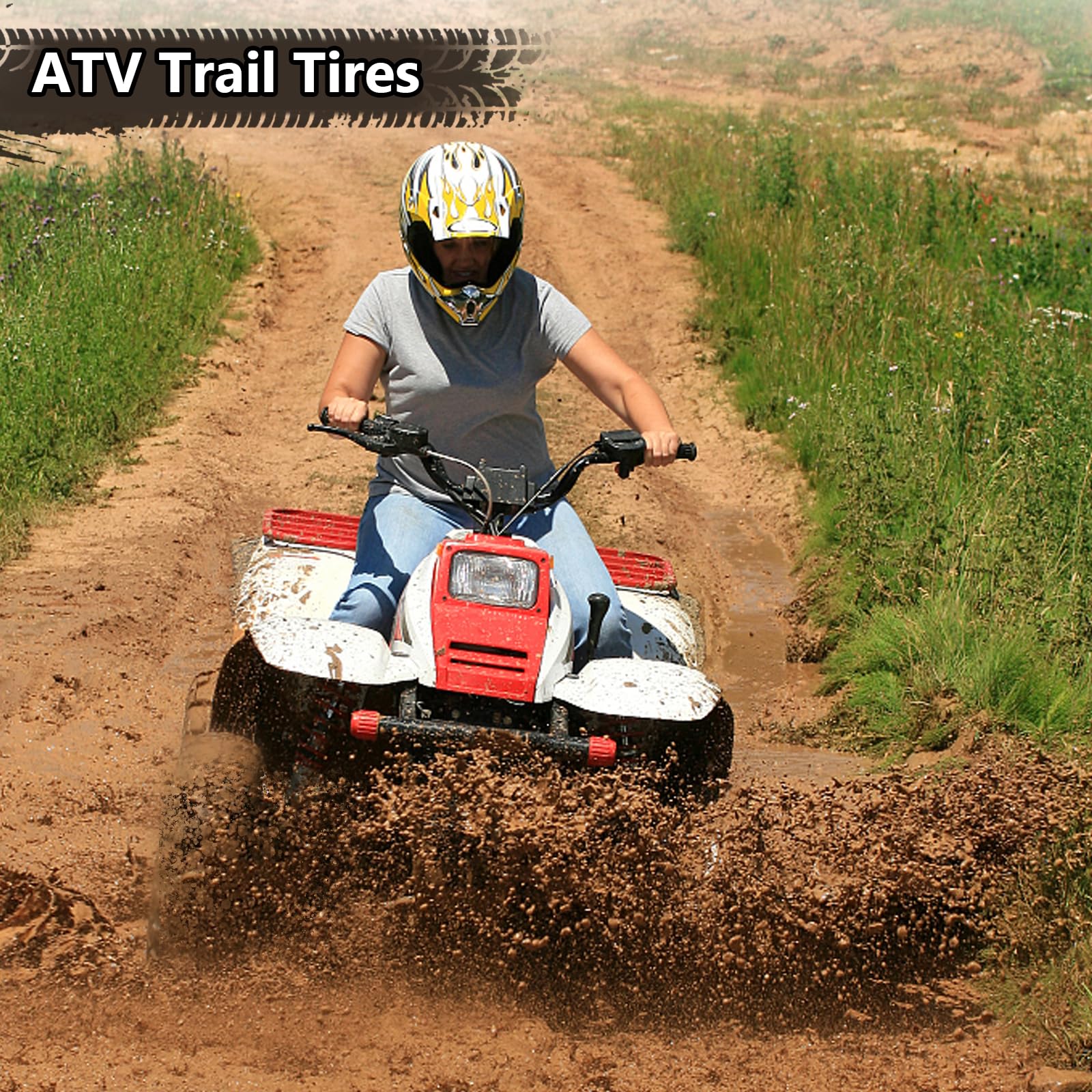 26x11x12 ATV Tires - Set of 2 All-Terrain 6PR UTV/ATV Off-Road Tires for Mud, Sand & Trail Riding - Heavy Duty Black Tires for Outdoor Adventures
