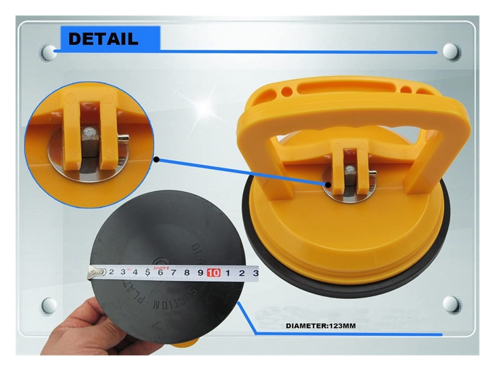 Granite Marble Slab Lifter - Heavy Duty Stone Lifting Clamp with Suction Cup for Tile Tiling Machine & Vibrator - Perfect for Countertop Installation, Construction & Stone Fabrication
