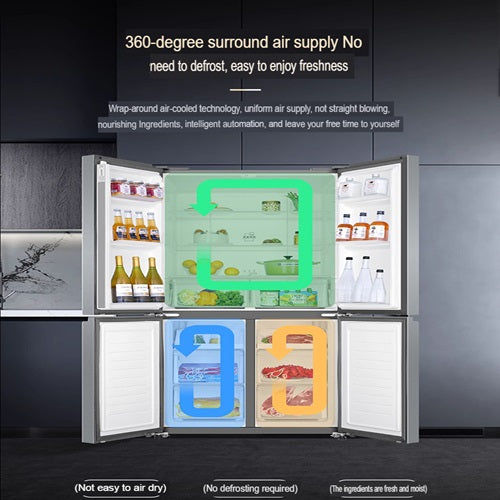 Haier BCD-476WGHTDEDXM 476L Energy Efficient 4-Door Refrigerator with 2-Year Warranty - Perfect for Large Families & Modern Kitchens