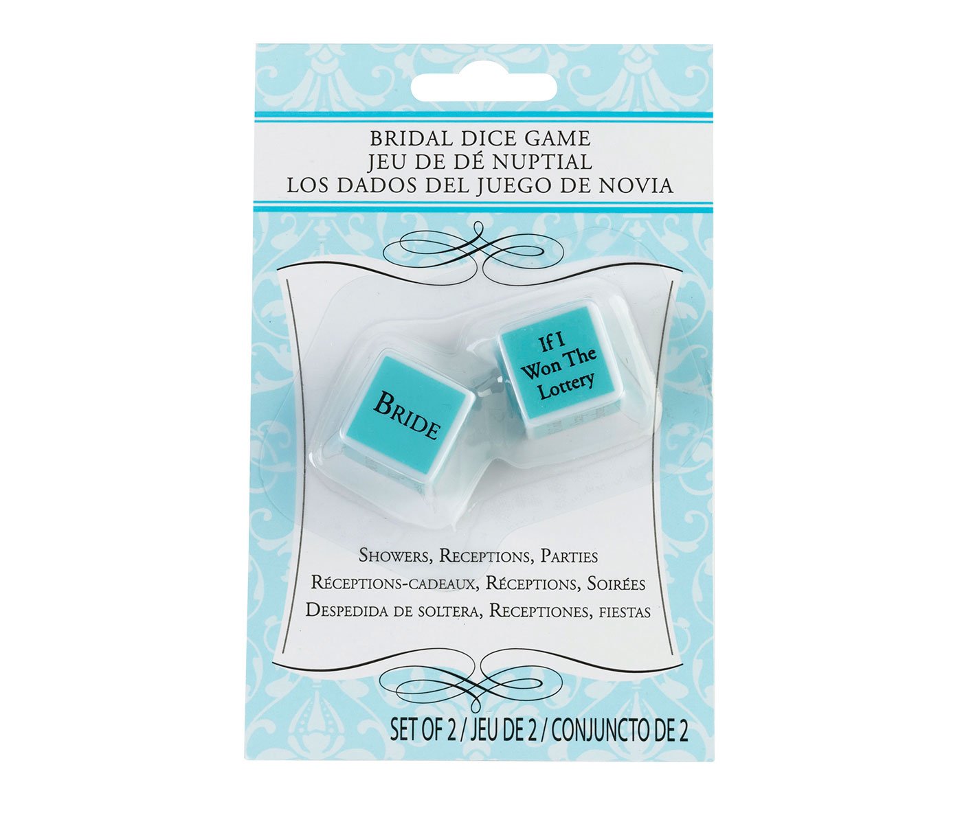Lillian Rose Shower Party Dice Game - Fun Bridal Shower Activity for Bachelorette Parties & Wedding Events - White Medium Size Dice Set for Group Games & Celebrations
