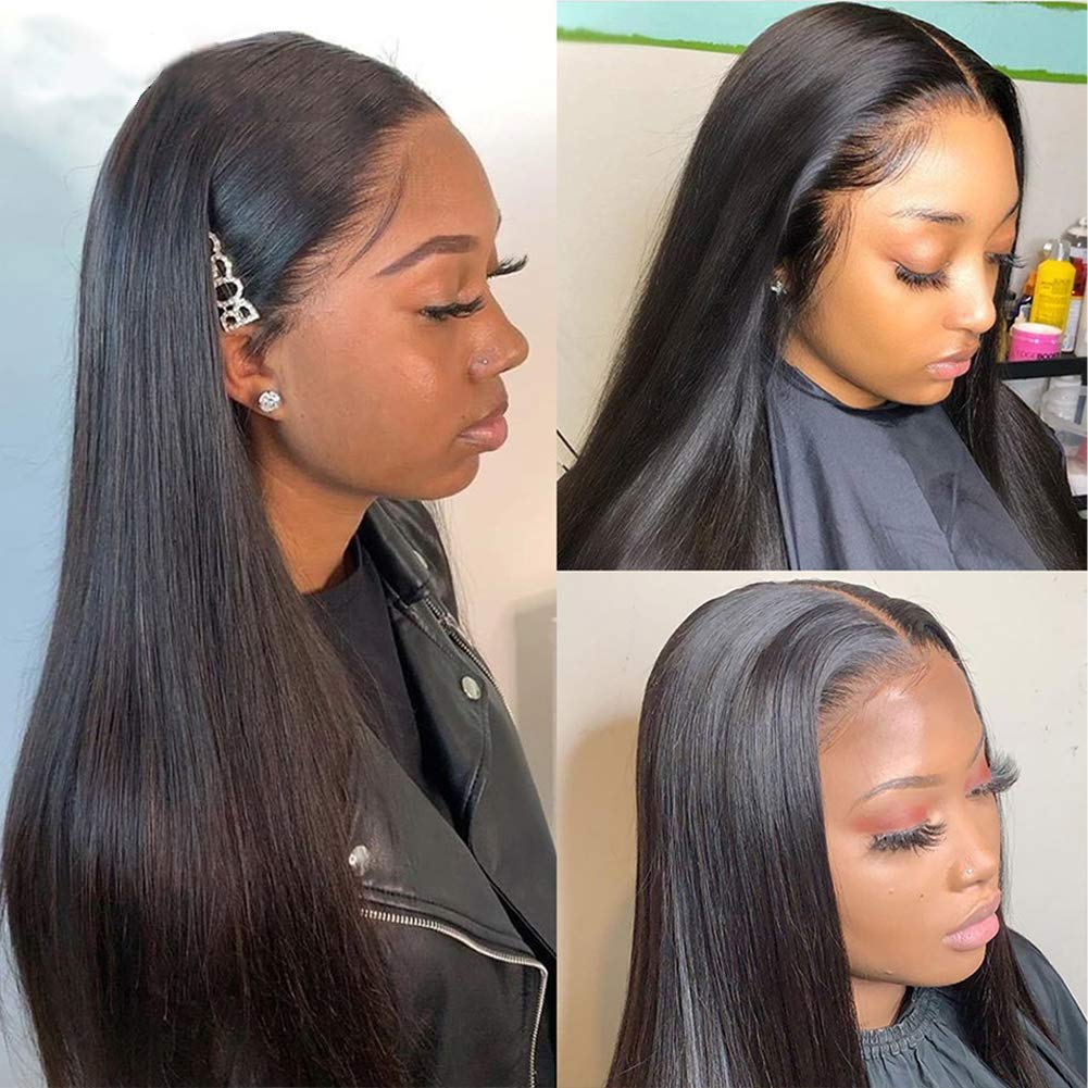 10A Brazilian Silky Straight Human Hair Wig 360 Lace Frontal with Baby Hair - 10