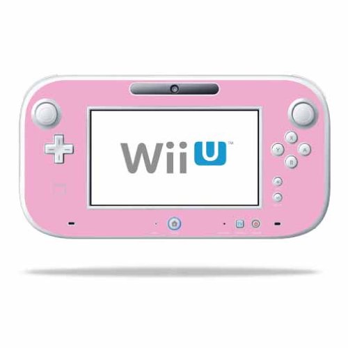 MightySkins Nintendo Wii U Gamepad Controller Skin Wrap Sticker - Solid Pink | Protective Decal Cover for Gaming Accessories | Perfect for Customization, Protection & Personal Style
