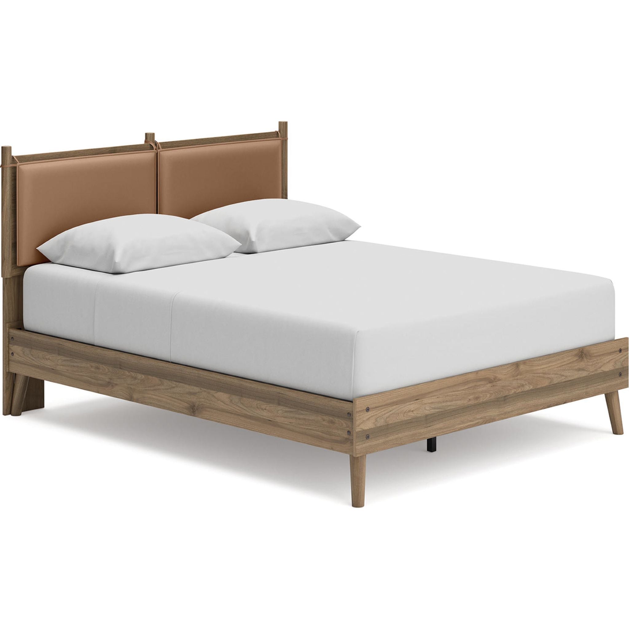 Aprilyn Queen Panel Bed in Honey Finish - Elegant Wooden Bed Frame with Headboard for Bedroom Decor, Perfect for Master Bedroom or Guest Room