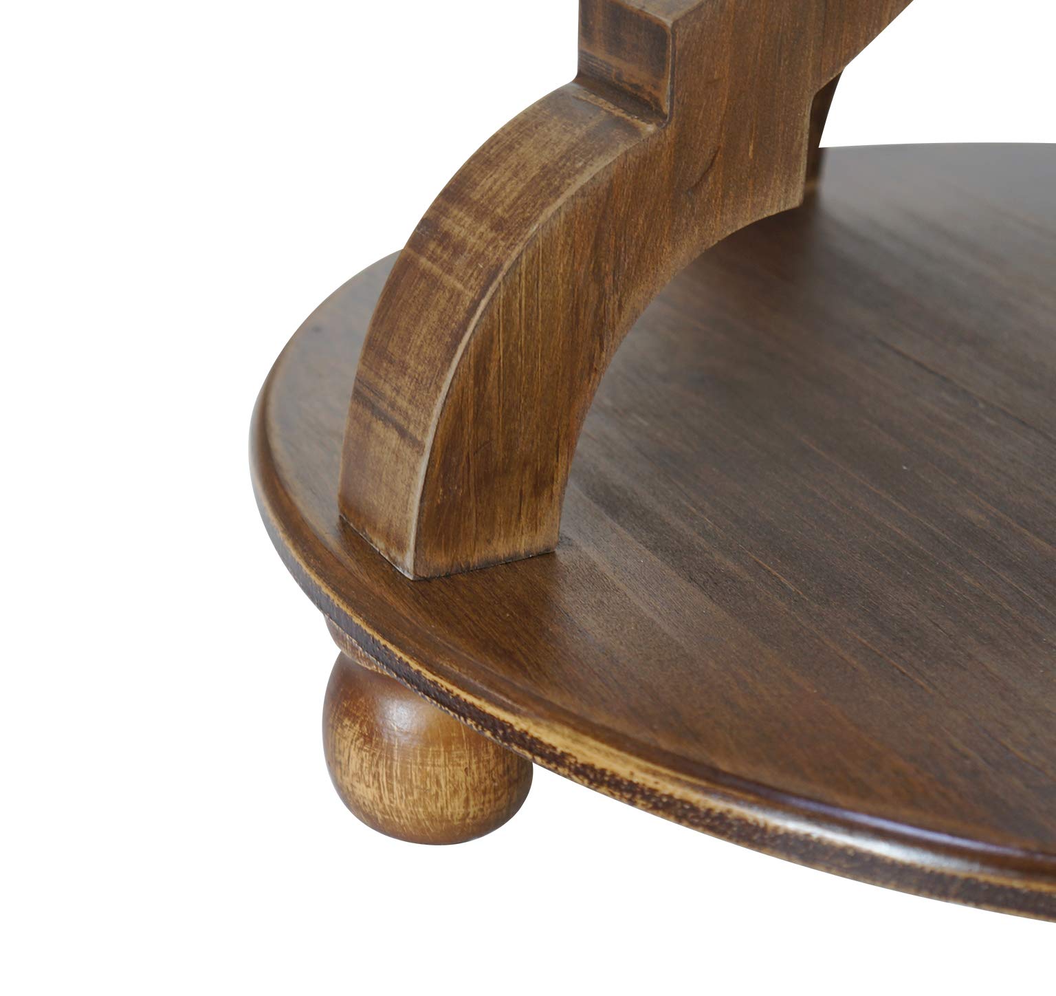 FINECASA 31.0x18.3 Inches Round Wood Coffee Table with Storage Shelf, Natural Finish Carved Legs Accent Table for Living Room, Sofa & Cocktail Table - Perfect for Small Spaces, Home Decor & Entertaining Guests