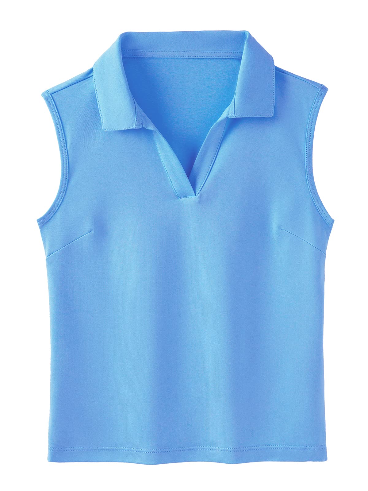 MERIABNY Girls Golf Polo Shirts - Sleeveless V-Neck Athletic Tops for Ages 5-12 | Perfect for Golf, Tennis & Summer Outdoor Activities
