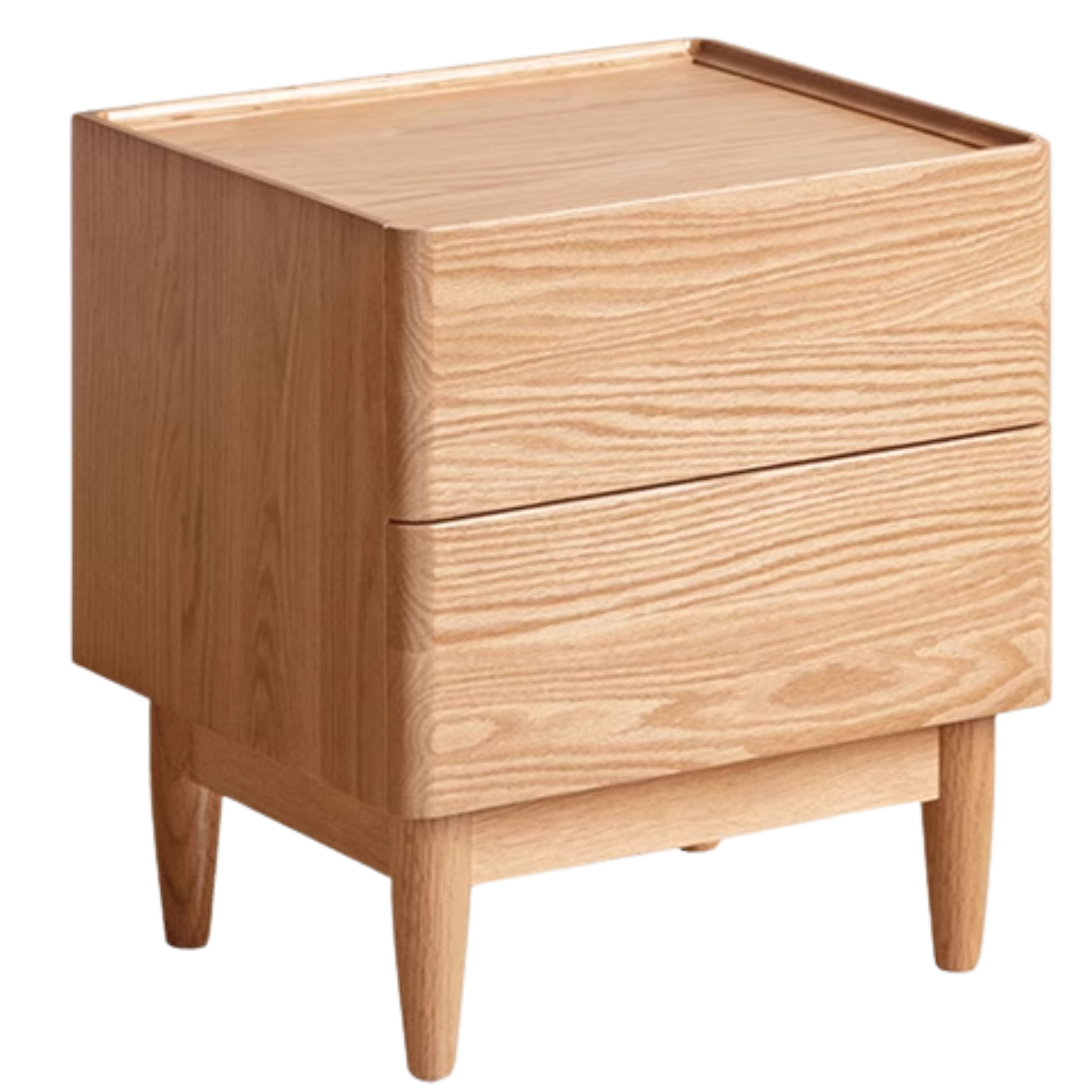 17.3×15.0×19.3 inch / 44×38×49 cm / Natural wood color / Oak wood bedside cabinet