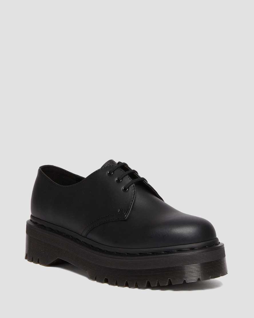 Dr. Martens Vegan 1461 Quad Mono Shoes - Stylish & Comfortable Vegan Leather Shoes for Men & Women - Perfect for Casual Wear, Work & Everyday Outfits