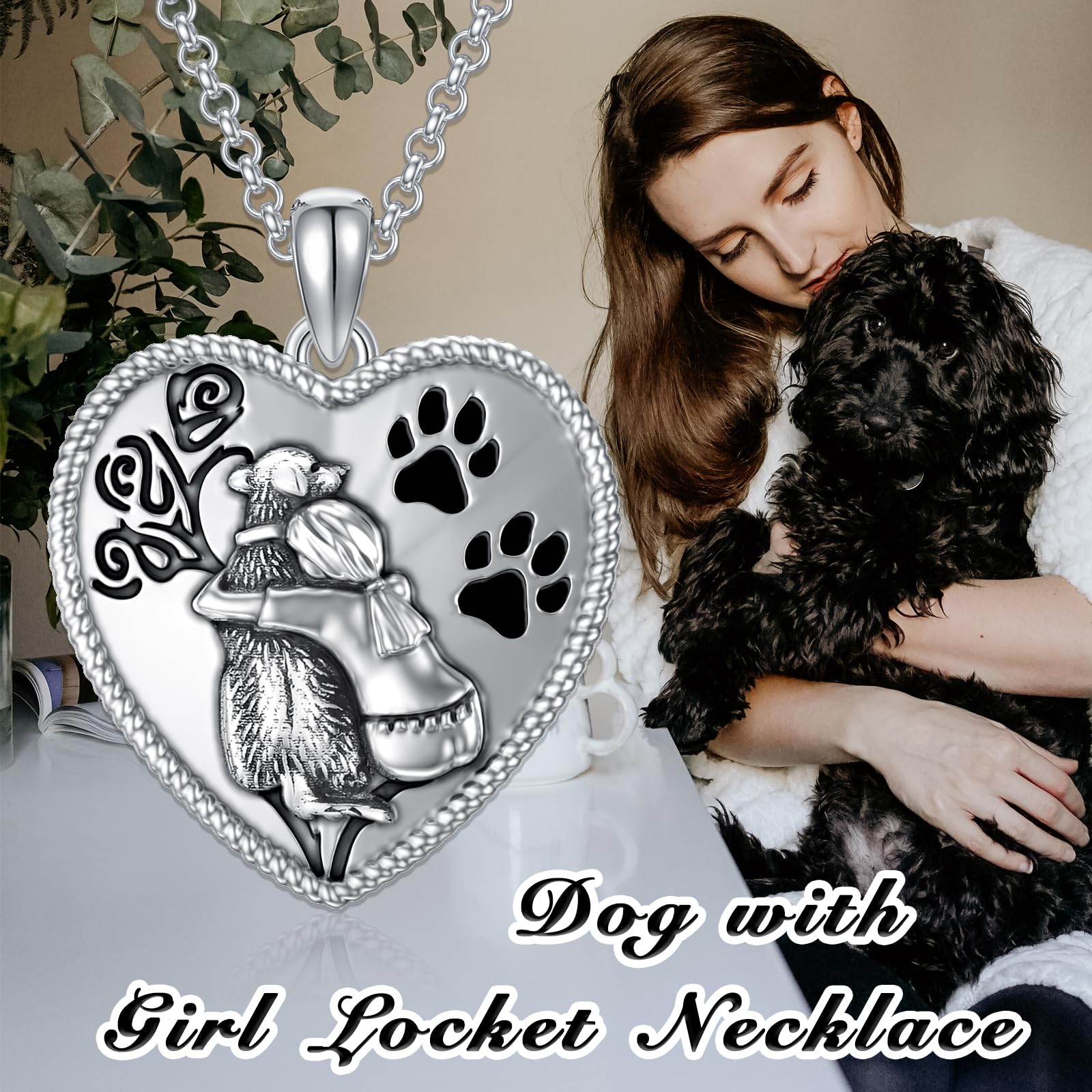 SIMONLY Mother's Day Gifts - 925 Sterling Silver Dog Pendant Necklace for Women & Girls - Memorial Jewelry for Dog Lovers - Perfect for Pet Loss Remembrance & Special Occasions
