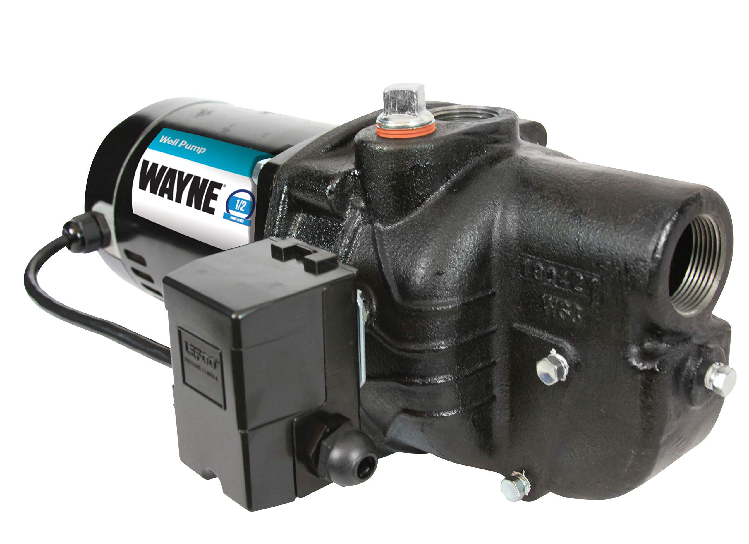 WAYNE SWS50-1/2 HP Cast Iron Shallow Jet Well Pump - 375 GPH Heavy Duty Water Pump for Home & Farm Use - Reliable Shallow Well Water Supply for Irrigation, Livestock & Household Needs