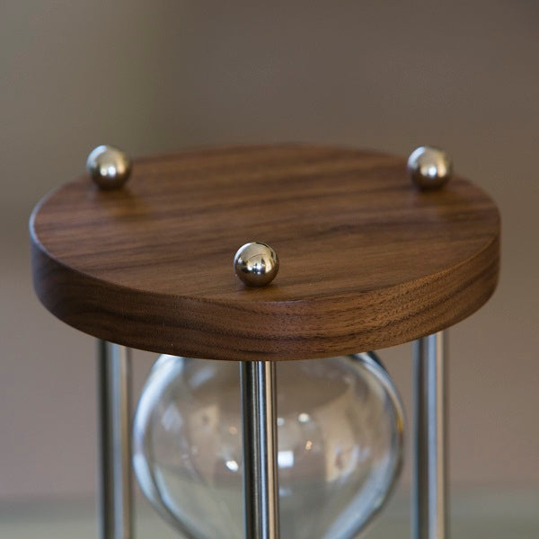 Premium Solid Walnut Hourglass Kit with Durable Metal Spindles - 3/5/10 Minute Sand Timer for Home Office Decor, Meditation & Board Games