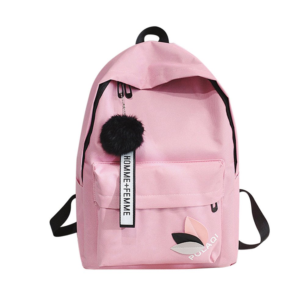 Stylish Unisex Canvas Backpack for School, Travel & Beach - Durable Shoulder Bag for Men & Women - Pink One Size - Perfect for Daily Commute, College & Outdoor Adventures