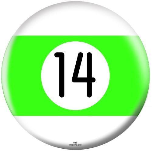 OnTheBallBowling Billiards Bowling Ball - Green Stripe 14lb for Professional & Casual Play - Perfect for League Games, Practice & Home Entertainment