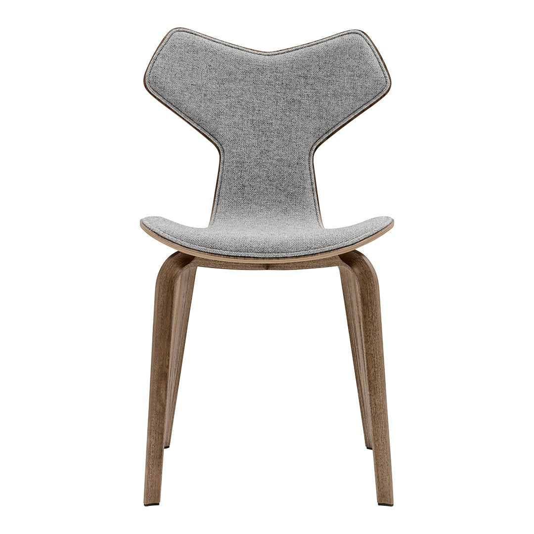 Grand Prix Chair 4130 - Clear Lacquered Wooden Frame with Front Upholstered Seat - Modern Dining Room & Office Conference Chair for Home & Commercial Use