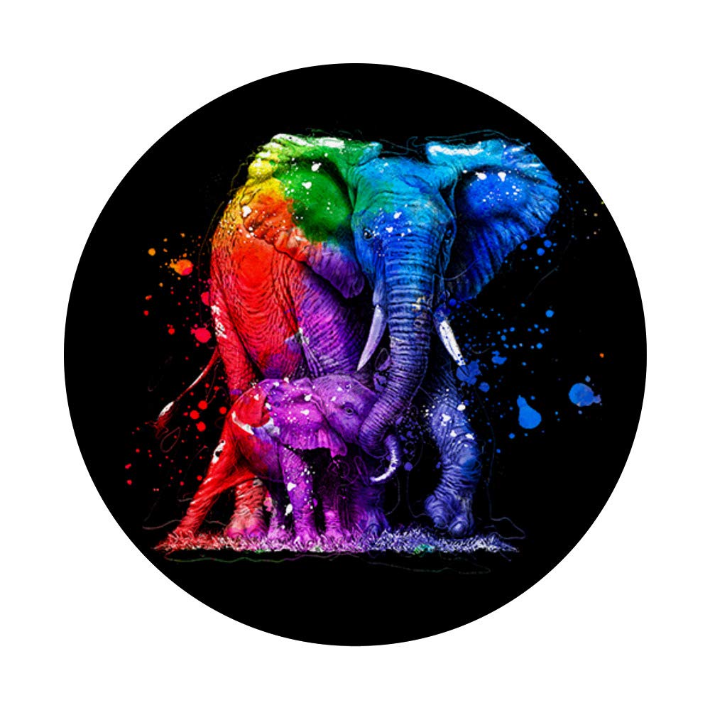 Baby Elephant & Mom Elephant Watercolor PopSockets PopGrip - Swappable Phone Grip for iPhone, Samsung & Tablets - Perfect for Family Love, Mother's Day Gifts & Phone Protection