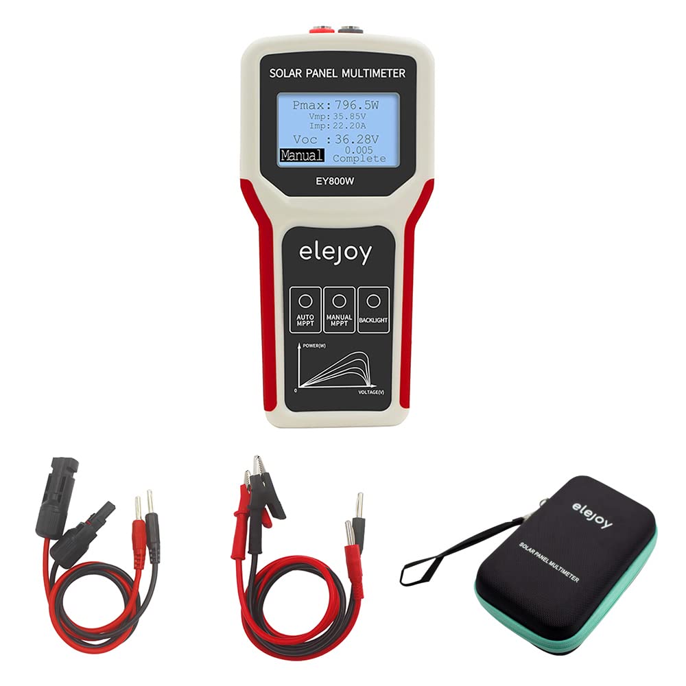 EY800W Smart MPPT Solar Panel Multimeter - VOC Tester with LCD Display for Photovoltaic Systems | Perfect for Solar Panel Installation, Maintenance & Performance Testing