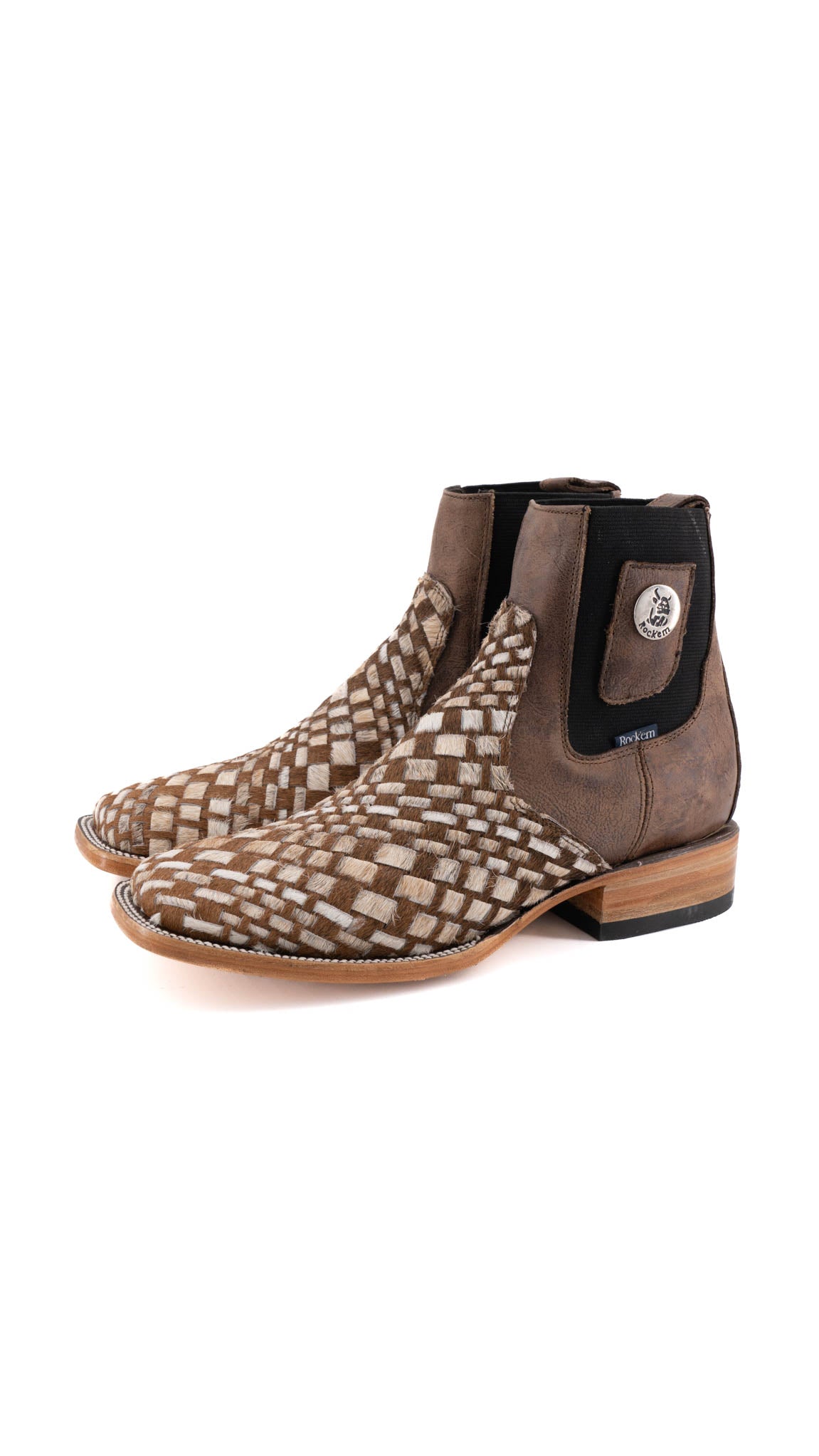 Men's Genuine Cowhide Leather Boots Size 7.5 - Square Toe Western Style Boots for Men | Perfect for Cowboy Rides, Country Music Festivals & Outdoor Adventures