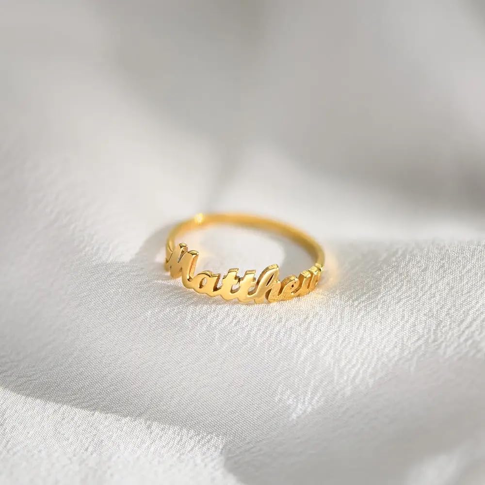 Oak & Luna Custom Name Rings - Personalized Couple Rings in Sterling Silver or Gold Plating - Engrave 1-3 Names - Unique Jewelry Gift for Women, Wife, Mom - Perfect for Anniversaries, Weddings & Valentine's Day