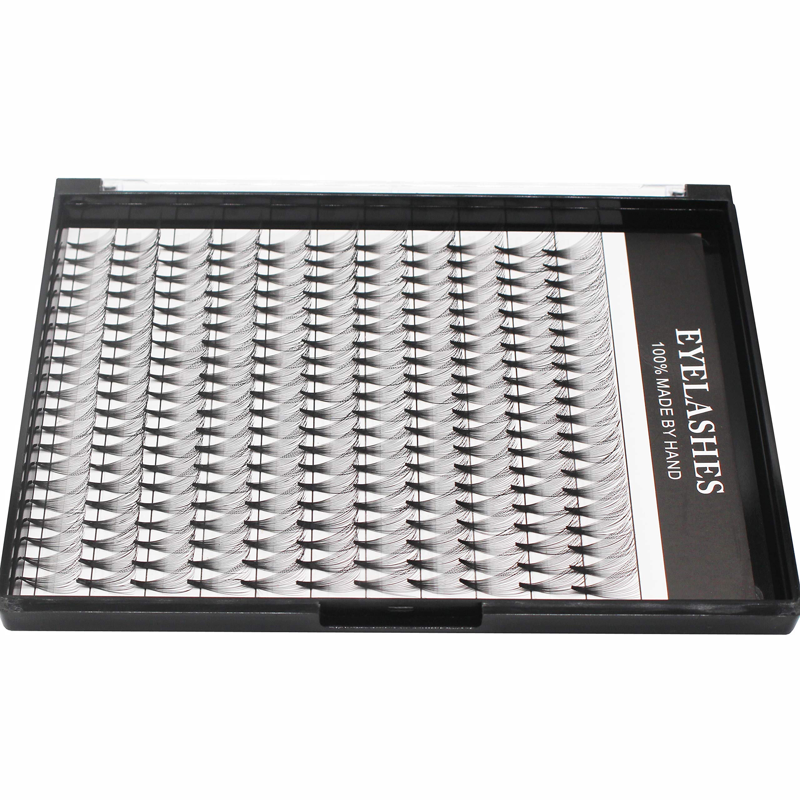 Bodermincer Large Tray 20D Russian Volume Eyelash Extensions - Premade Fans with Long Stems (12mm) for Professional Lash Artists | Salon Supplies & DIY Beauty