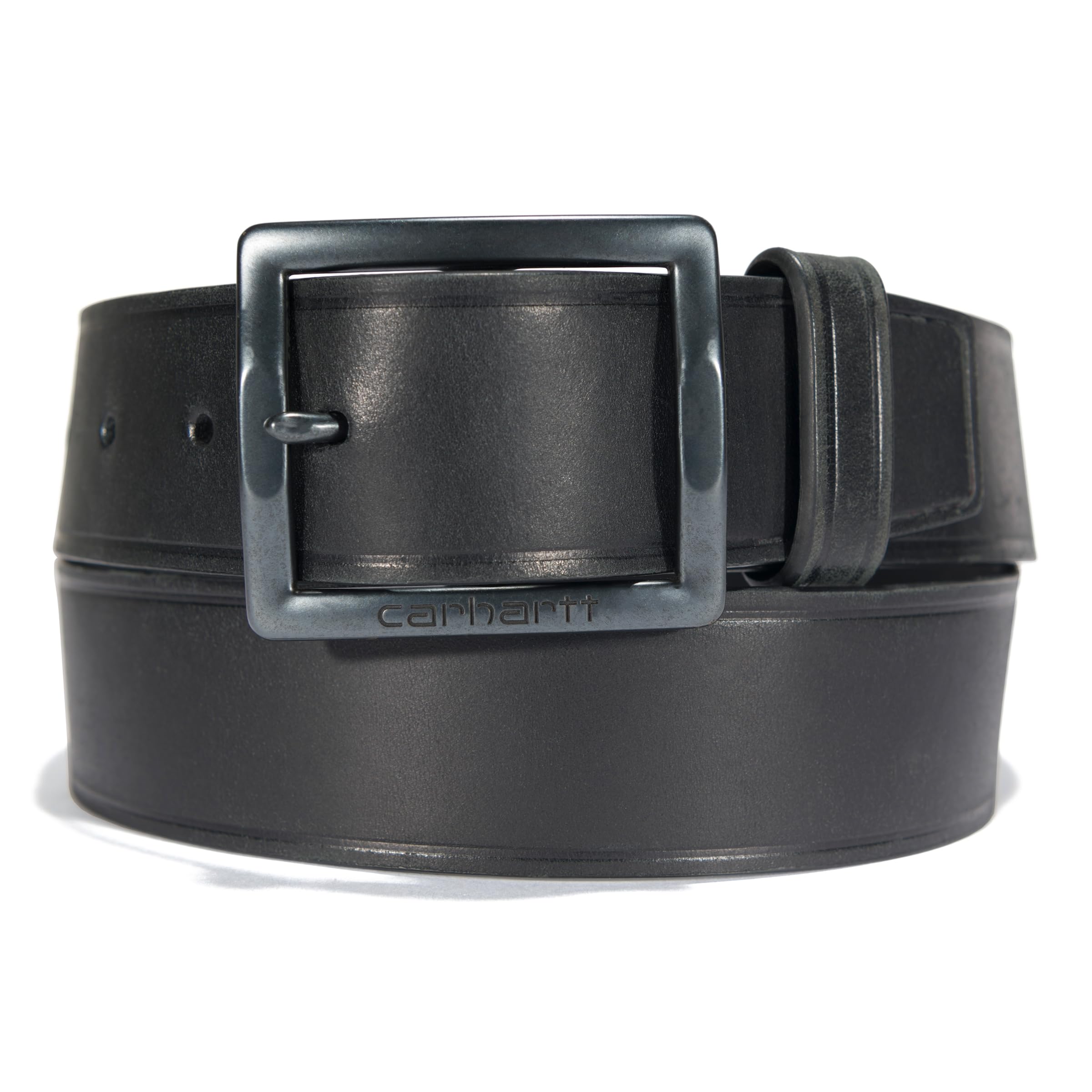 Carhartt Men's Bridle Leather Heat Creased Belt - Durable Work Belt for Men in Multiple Colors & Sizes (1.5