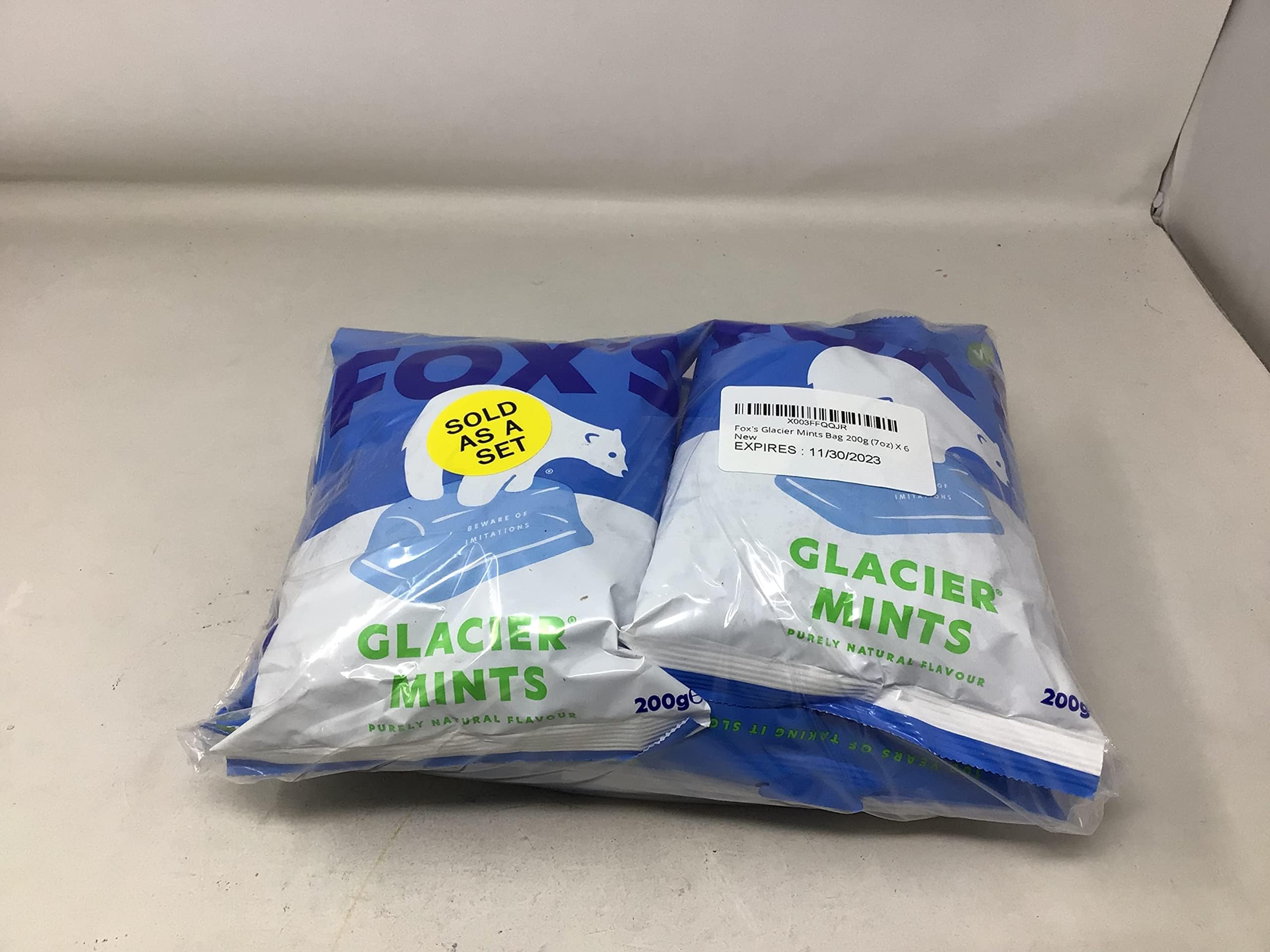 Fox's Glacier Mints Bulk Pack - 6 Bags (200g/7oz Each) | Refreshing Peppermint Candy for Office, Travel & Fresh Breath | Classic British Sweets for Gifts & Parties