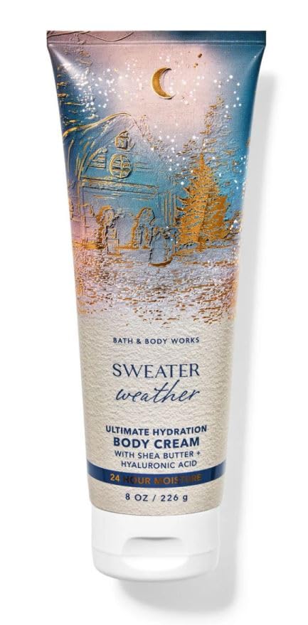Bath and Body Works Sweater Weather Ultimate Hydration Body Cream - 8 Oz | Moisturizing Lotion for Dry Skin, Winter Care & Cozy Seasonal Fragrance
