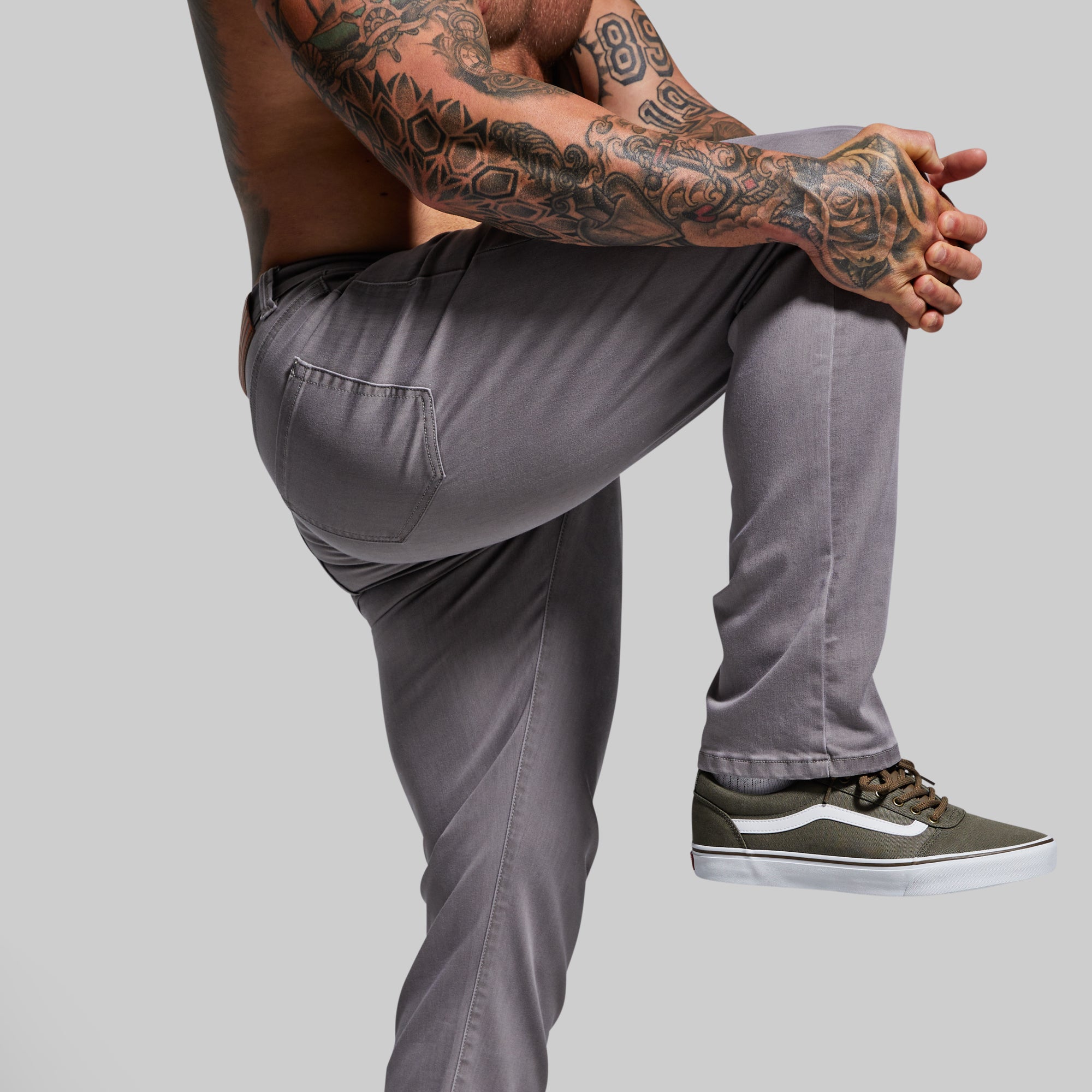 Stretchy Athletic Fit Jeans for Women - Comfortable Flex Denim Pants (Grey) - Perfect for Yoga, Workouts & Casual Wear