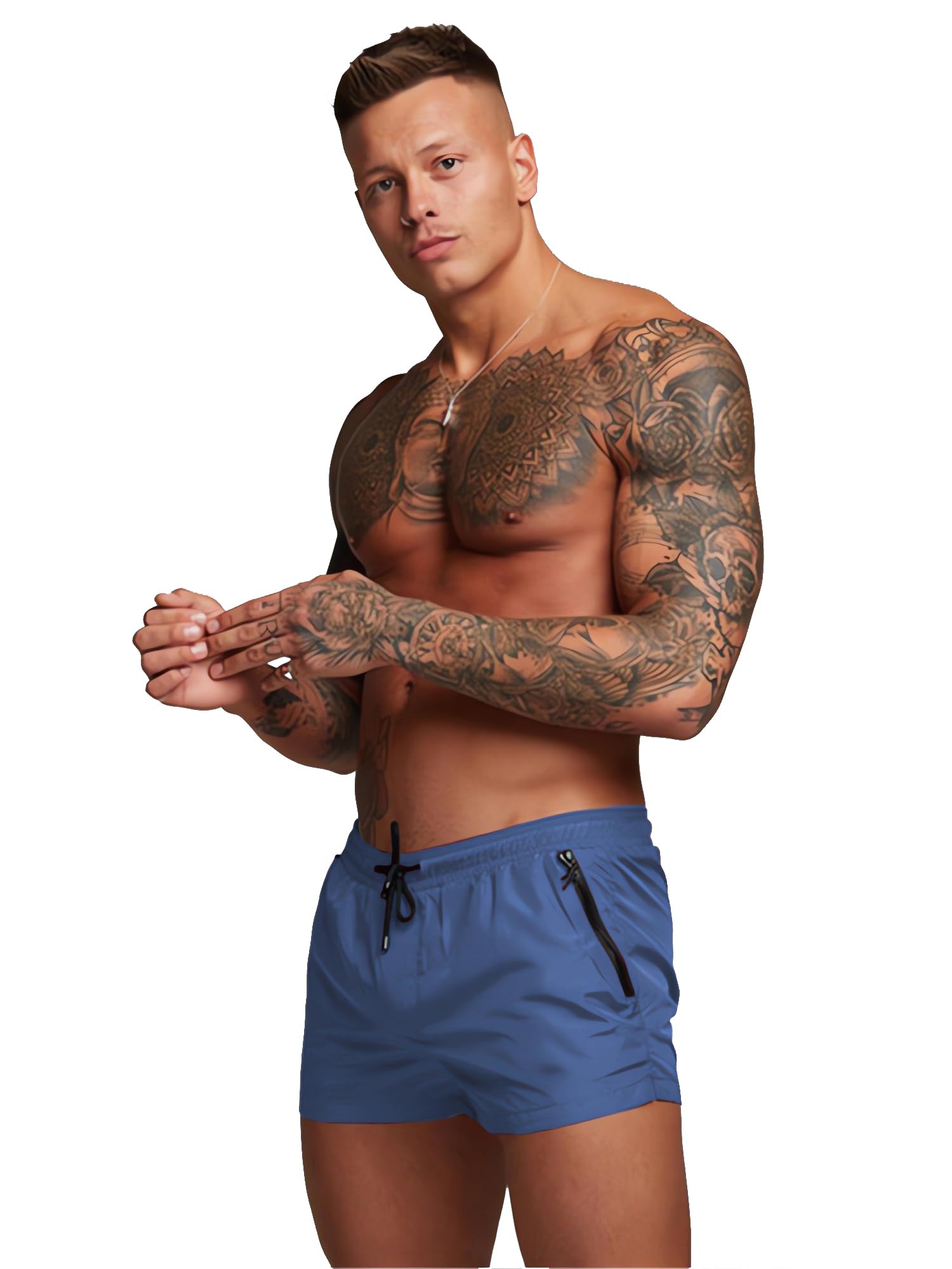TONLEN Men's Quick-Dry Swim Trunks with Zipper Pockets - Athletic Swim Shorts for Beach, Pool & Water Sports | Comfortable Swimwear for Swimming, Surfing & Vacation