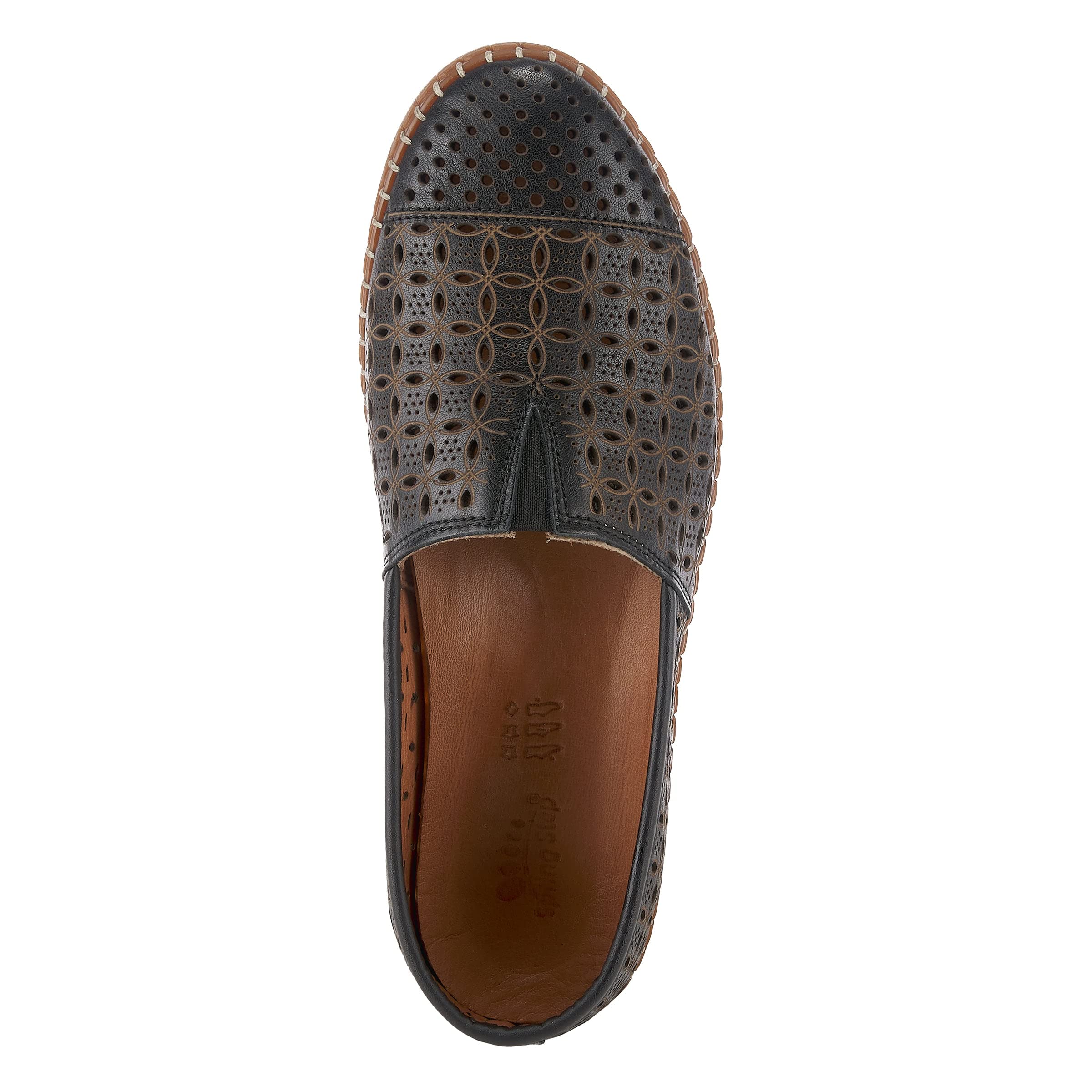 Spring Step Oralis Leather Loafers for Women - Comfortable Slip-On Loafers with Cushioned Insole & Non-Slip Rubber Outsole - Casual Low Heel Shoes for Work, Travel & Everyday Wear