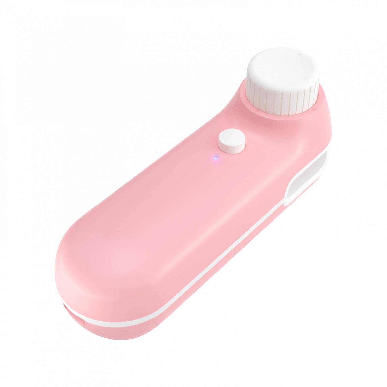 USB Rechargeable Mini Vacuum Sealer Machine - Portable Hand Press Food Packaging Device for Snacks, Meals & Leftovers | Compact Home & Kitchen Use (Pink)