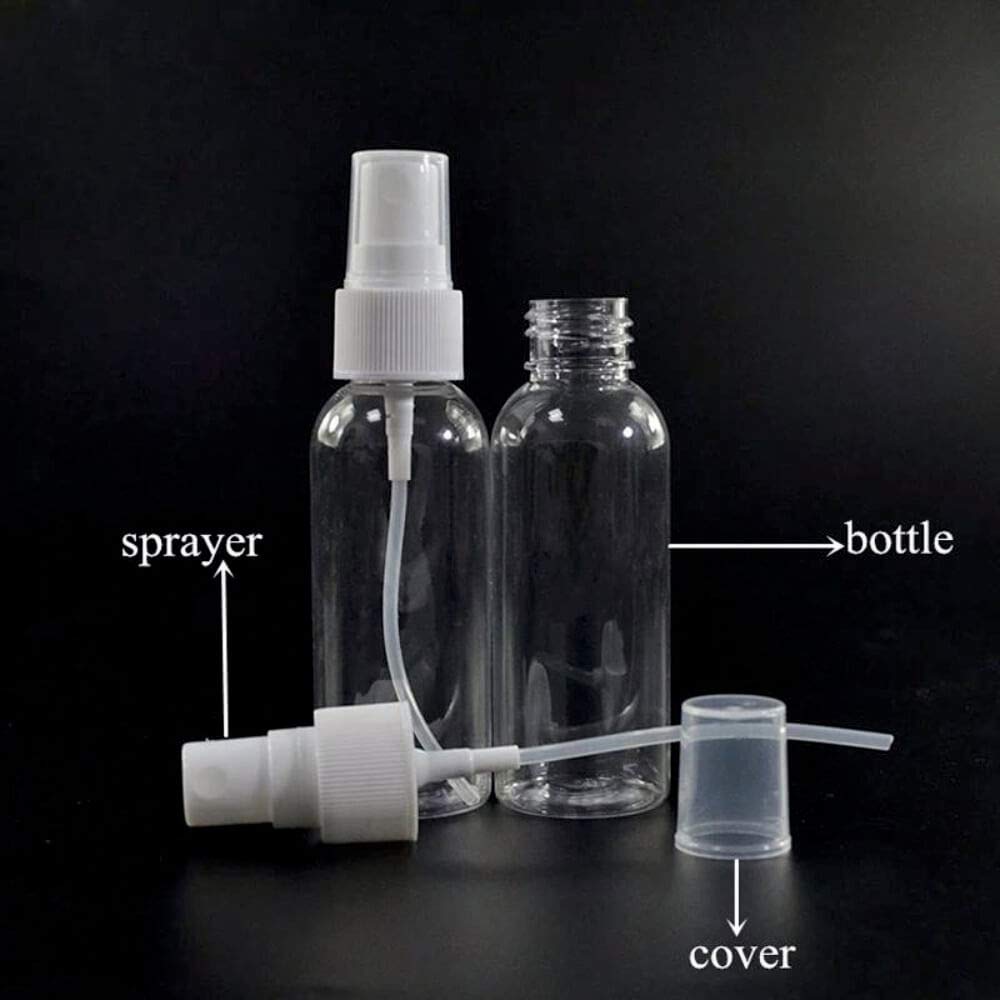 HARRODS 100ml Empty Small Plastic Spray Bottle Set (6-Pack) - Fine Mist Sprayer for Travel, Beauty, Hair Care & Home Cleaning