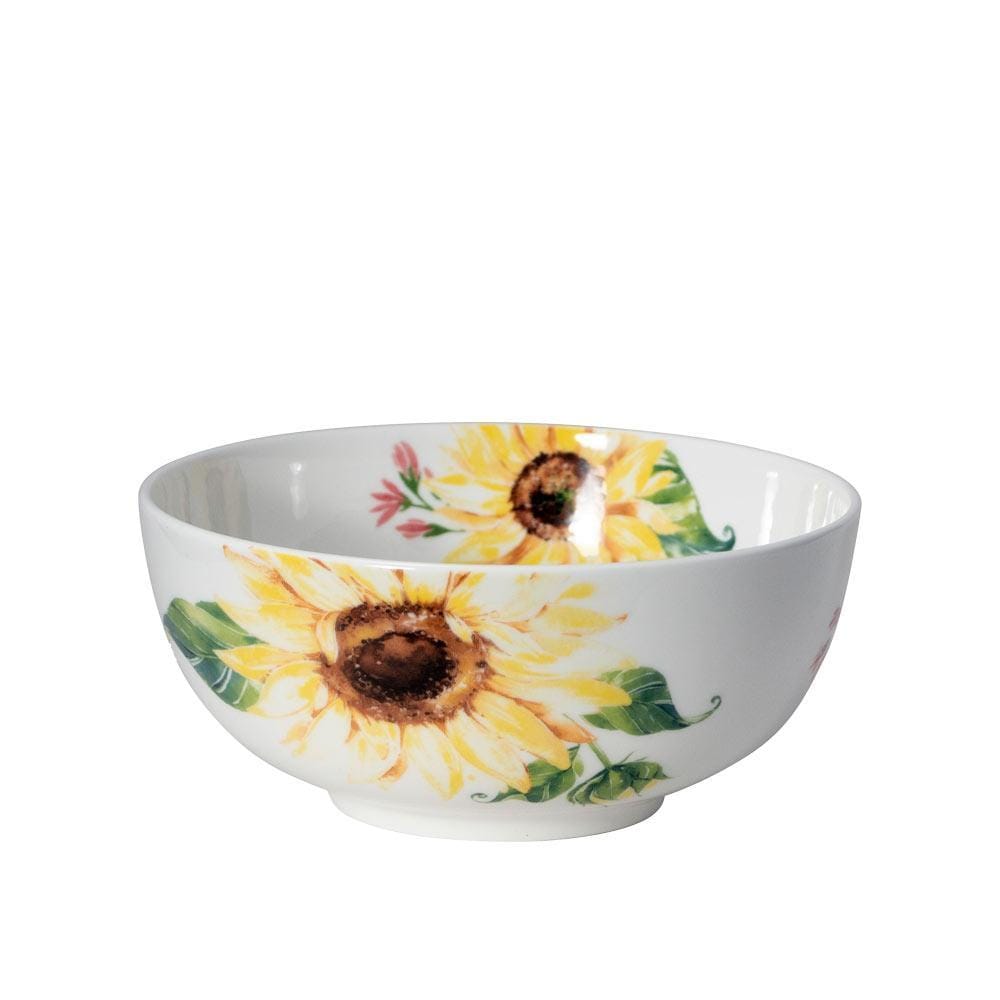 Sunflower Set of 4 Soup & Cereal Bowls - Perfect for Breakfast, Snacks & Family Dining | Durable Ceramic Bowls for Home & Kitchen Use