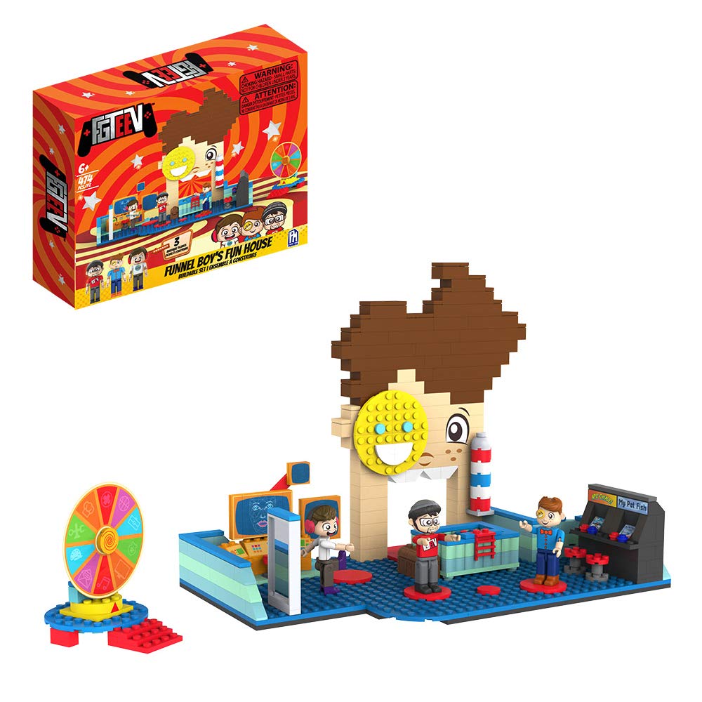 FGTeeV Funnel Boy Fun House Building Blocks Set - 474 Pieces STEM Toy for Kids, Creative Construction Playset for Birthday Gifts & Indoor Family Activities