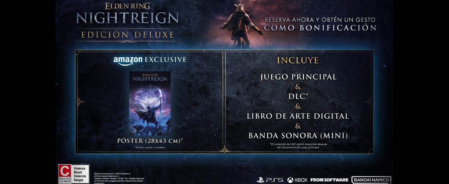 ELDEN RING NIGHTREIGN PS5 Deluxe Edition - Amazon Exclusive | Open-World Fantasy RPG Game for PlayStation 5 | Perfect for Hardcore Gamers & Dark Fantasy Fans