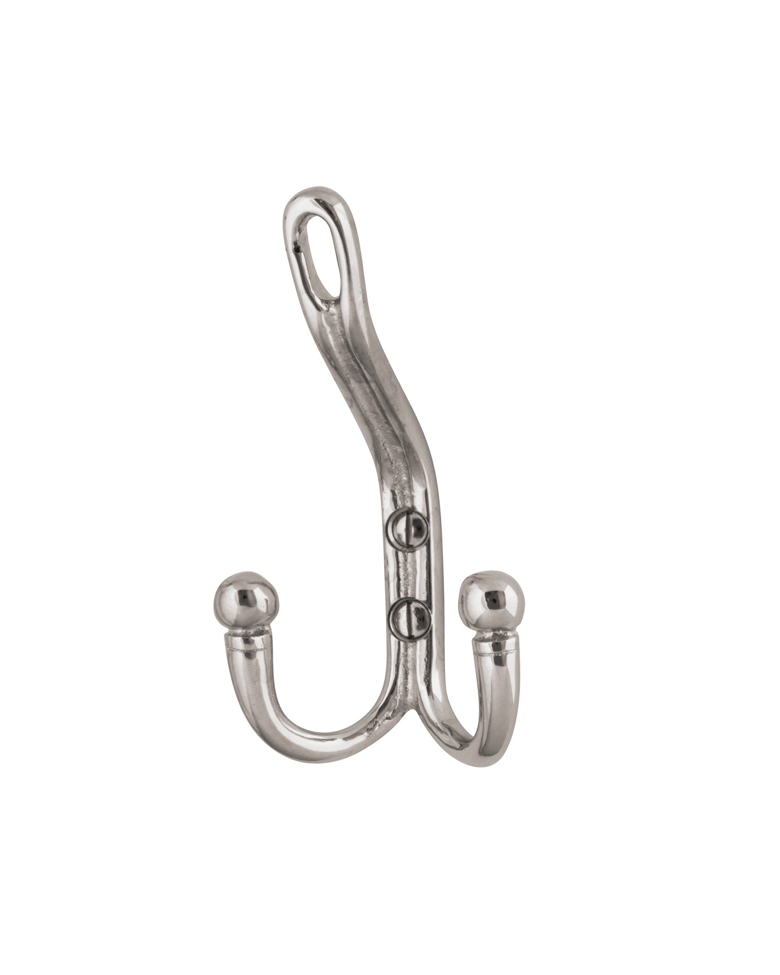 Double Hat Hook in Nickel Finish - Durable Wall Mounted Coat Hanger for Hats, Jackets & Accessories - Perfect for Entryway, Bedroom, or Closet Organization