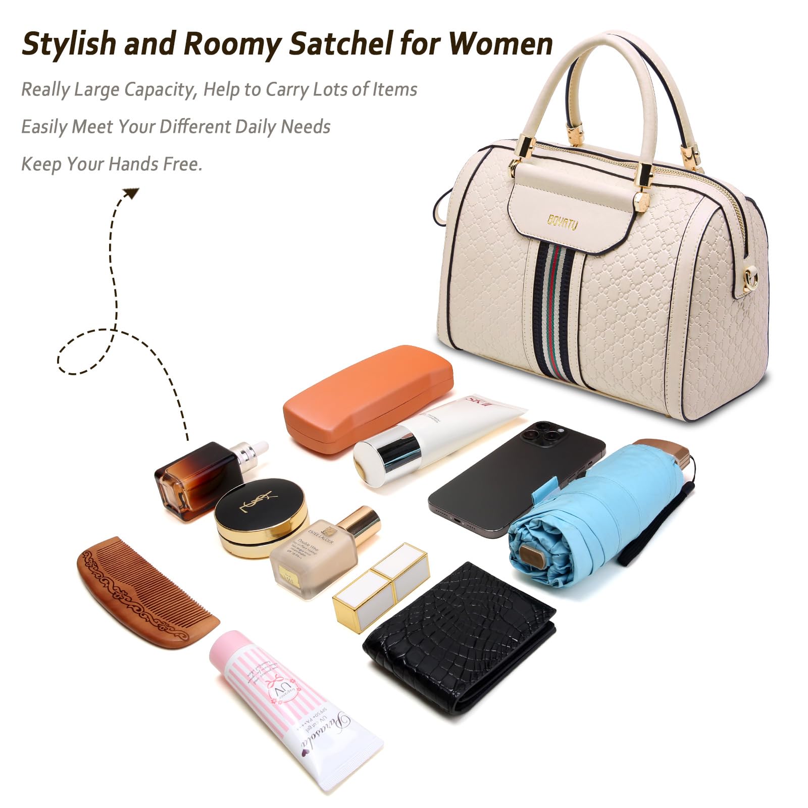 Stylish Leather Satchel Shoulder Bag for Women - Elegant Top Handle Barrel Purse | Perfect for Work, Travel & Everyday Use