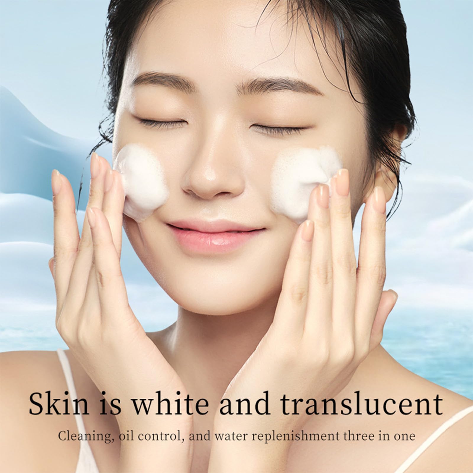 Clean & Fresh Facial Cleanser with Brush - Gentle Oil Control & Deep Pore Cleansing for Daily Skincare | Skin Firming Bubble Foam Face Wash (120ml) - Perfect for Morning & Night Routine, Travel & Sensitive Skin Care