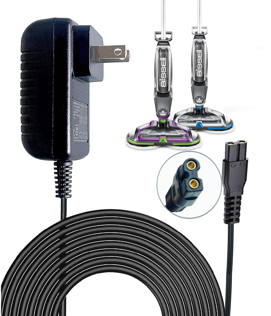 21.4V Replacement Charger for Bissell SpinWave Cordless Spin Mop Models 2315A 2307 2315 23157 23158 23159 - Compatible with Part No 1614563 & Model ZD12D214060US - Perfect for Home Cleaning & Hard Floor Maintenance