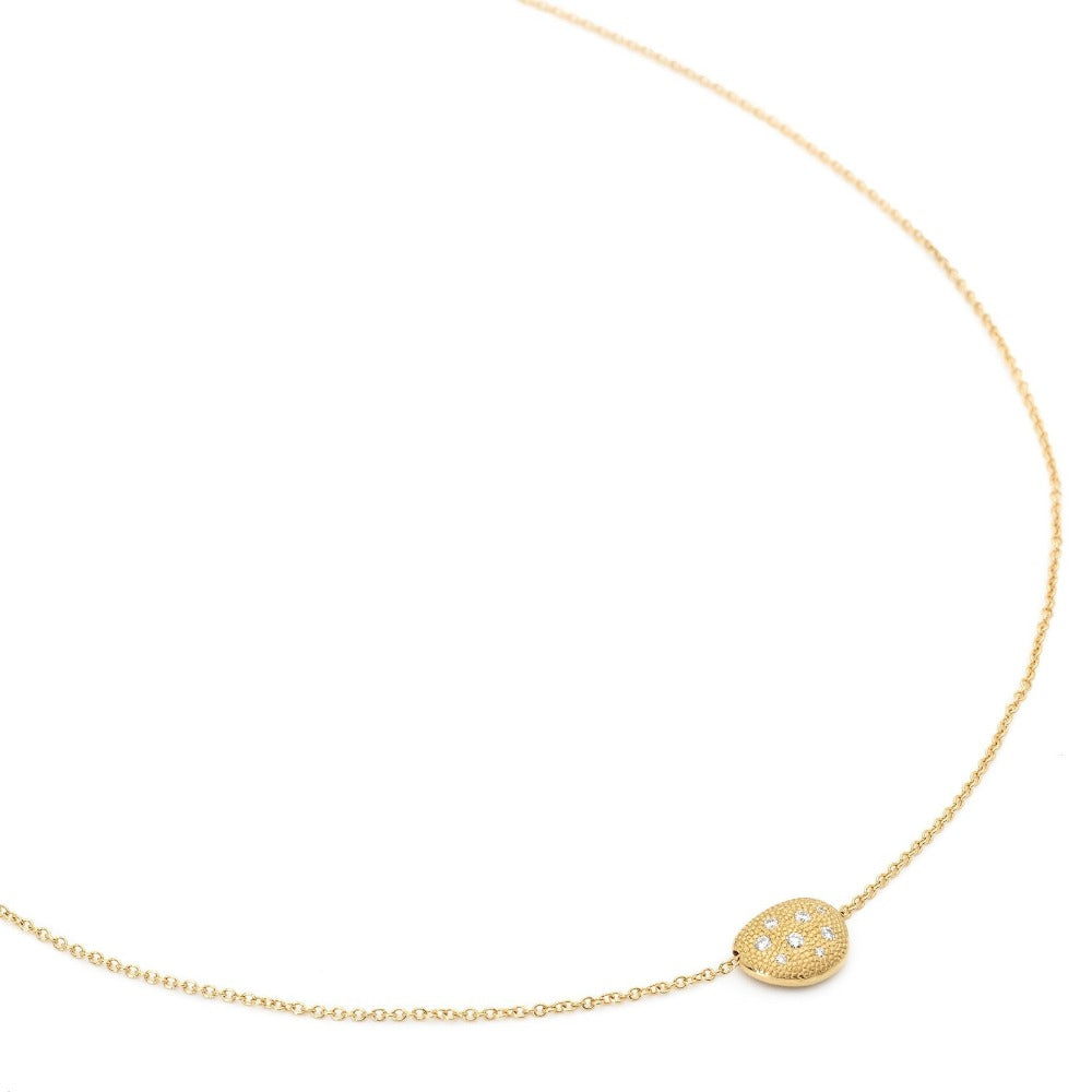 14K Gold Diamond Petal Slider Pendant Necklace for Women - Elegant Layering Jewelry for Everyday Wear & Special Occasions