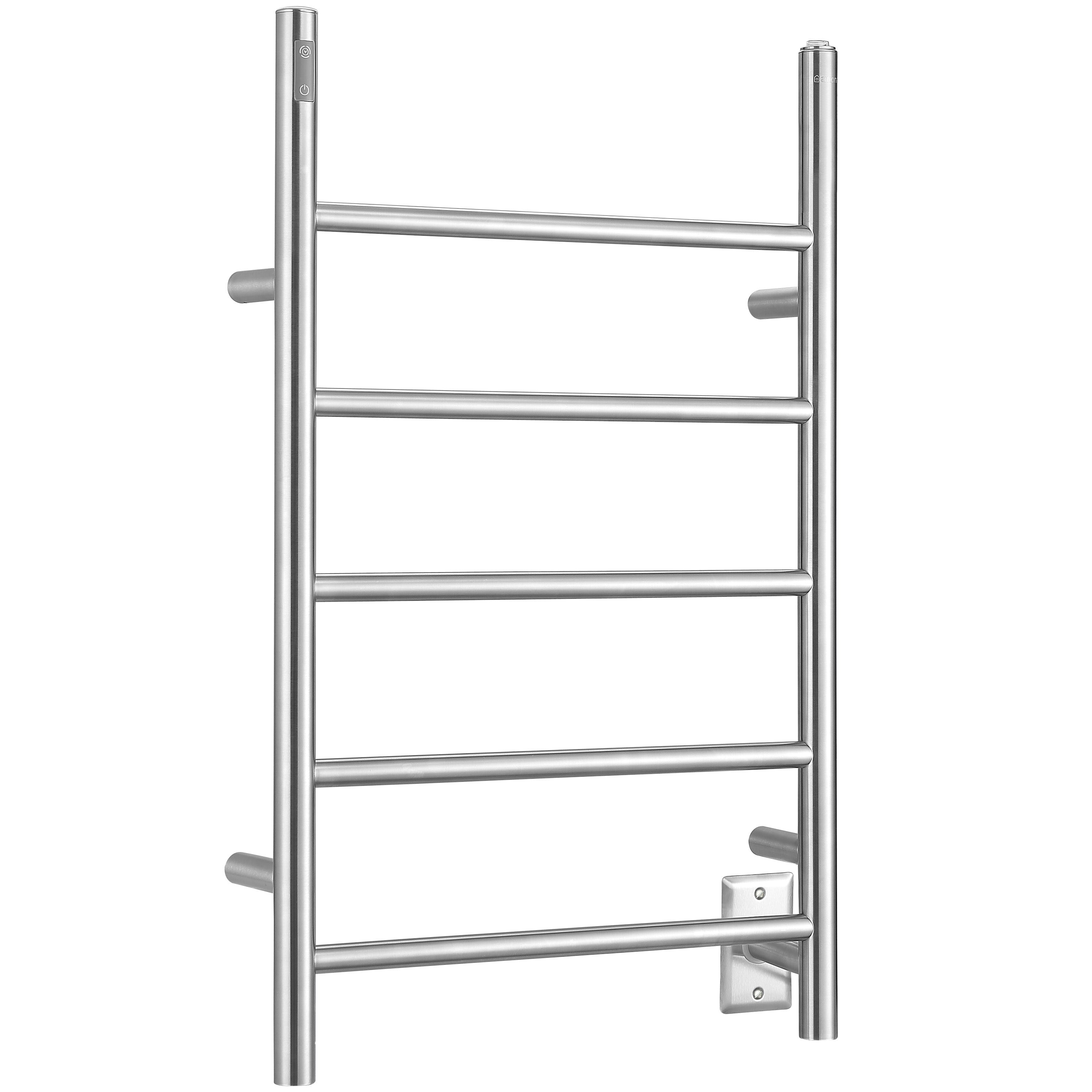 Nova OBT 3-in-1 5-Bar Towel Warmer with Built-in Timer | Brushed Stainless Steel | Bathroom Spa & Luxury Home Warming Solution