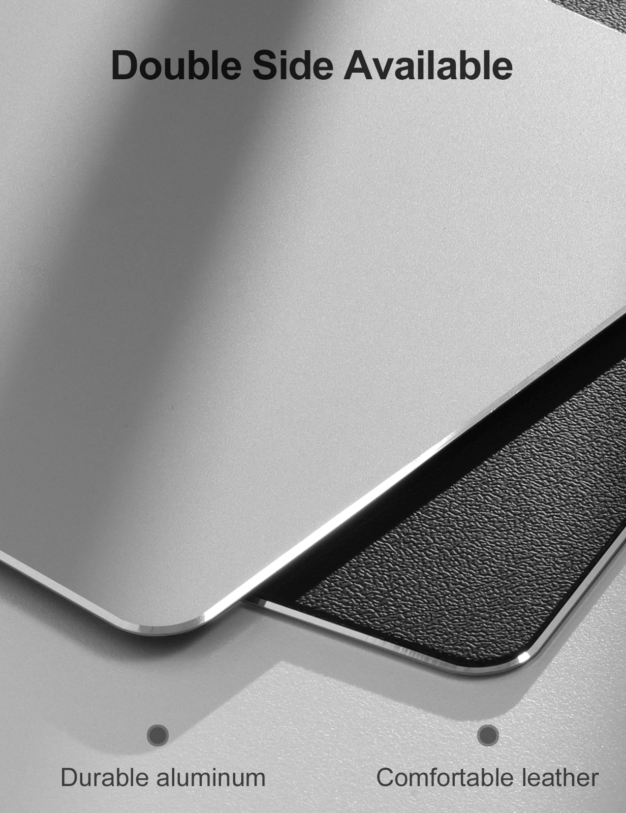 Vaydeer Ultra-Thin Aluminum Hard Metal Mouse Pad - Double-Sided Non-Slip Gaming & Office Desk Mat - Waterproof & Durable (11.81