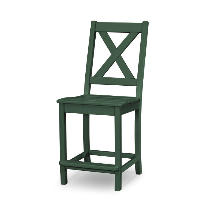 POLYWOOD Braxton Counter Height Bar Stool - Outdoor & Indoor Durable Plastic Adirondack Chair for Patio, Deck, Poolside, and Kitchen Counter Use