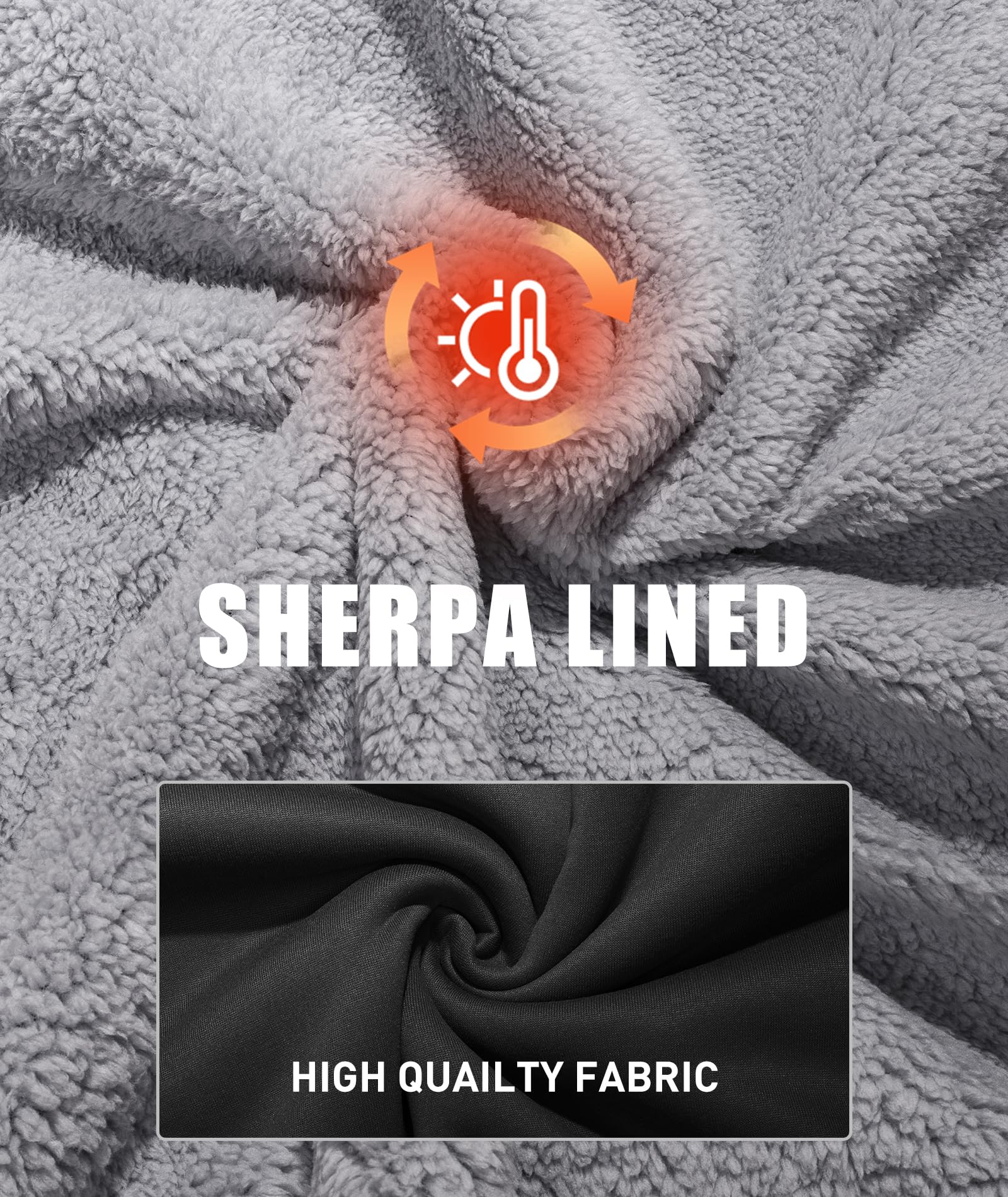 Men's Heavyweight Fleece Full Zip Hoodie - Thick Sherpa Lined Hooded Jacket for Winter | Warm Outdoor Workwear & Casual Streetwear