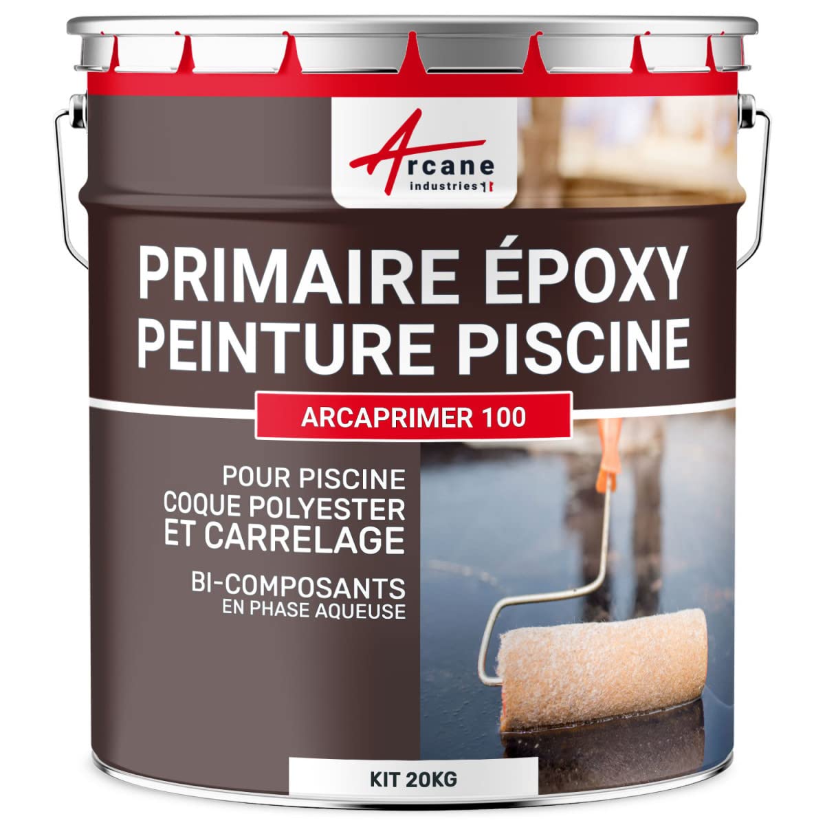 Epoxy Primer for Polyester Pools and Tiles - ARCAPRIMER 100-20 kg (Covers Up to 100 m²) - High-Performance Waterproof Coating by ARCANE INDUSTRIES - Ideal for Pool Renovation, Tile Repair, and Waterproofing Projects